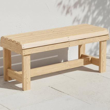 Outsunny 2 Seater Natural Wooden Slatted Garden Bench