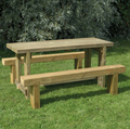 Forest Garden Refectory Picnic Table and Bench 6ft