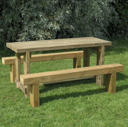 Forest Garden Refectory Picnic Table and Bench 6ft