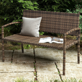 Outsunny 2 Seater Brown Rattan Garden Loveseat Bench
